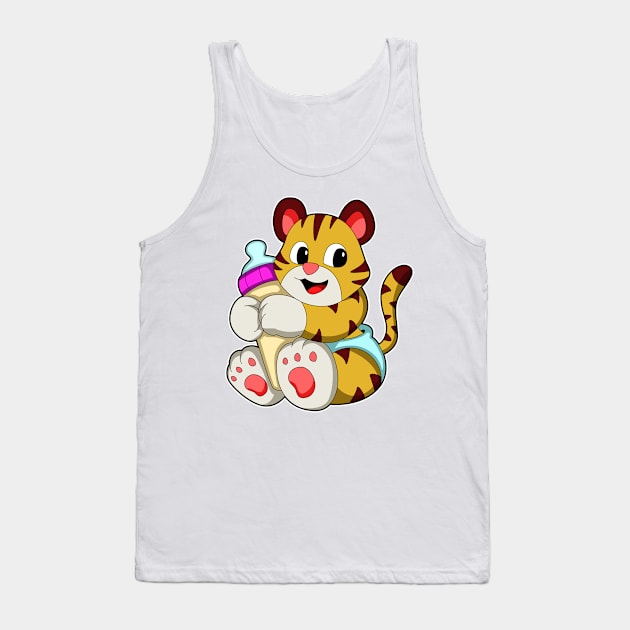 Baby tiger with Bottle Tank Top by Markus Schnabel